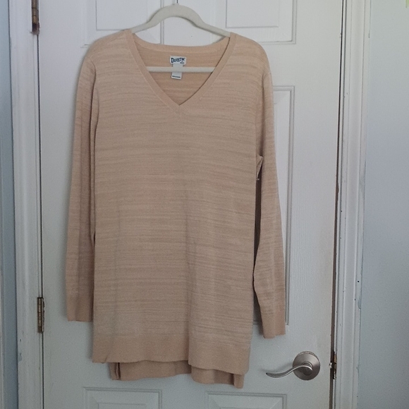 Duluth By Duluth Trading Co. Womens XL Cream Long Sleeves V-Neck Tunic Sweater - Picture 1 of 7